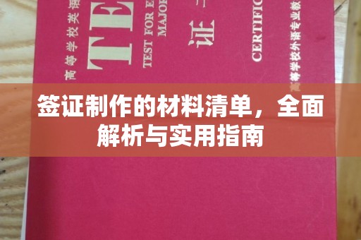 普定签证制作的材料清单，全面解析与实用指南